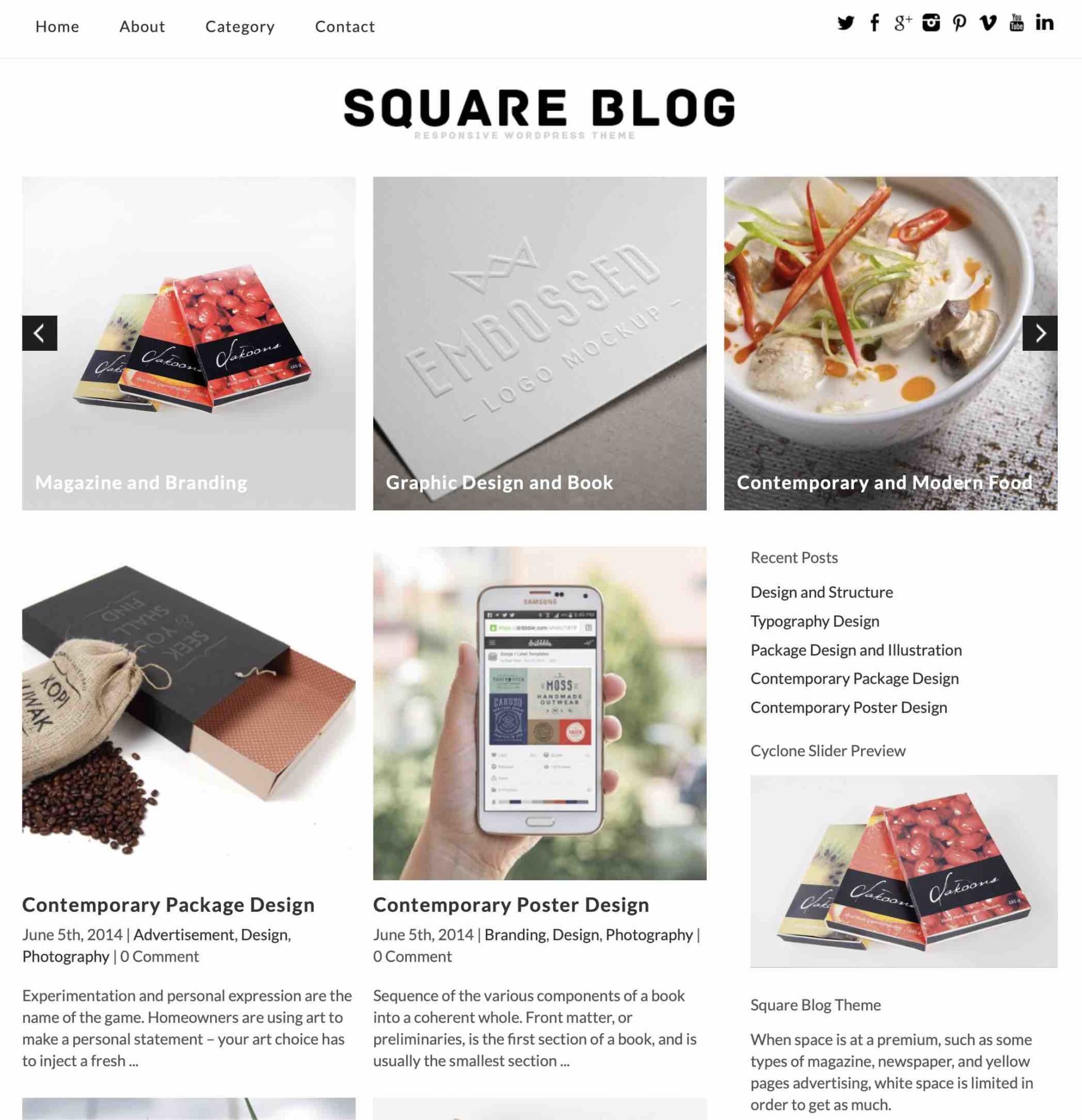 Square Blog Theme