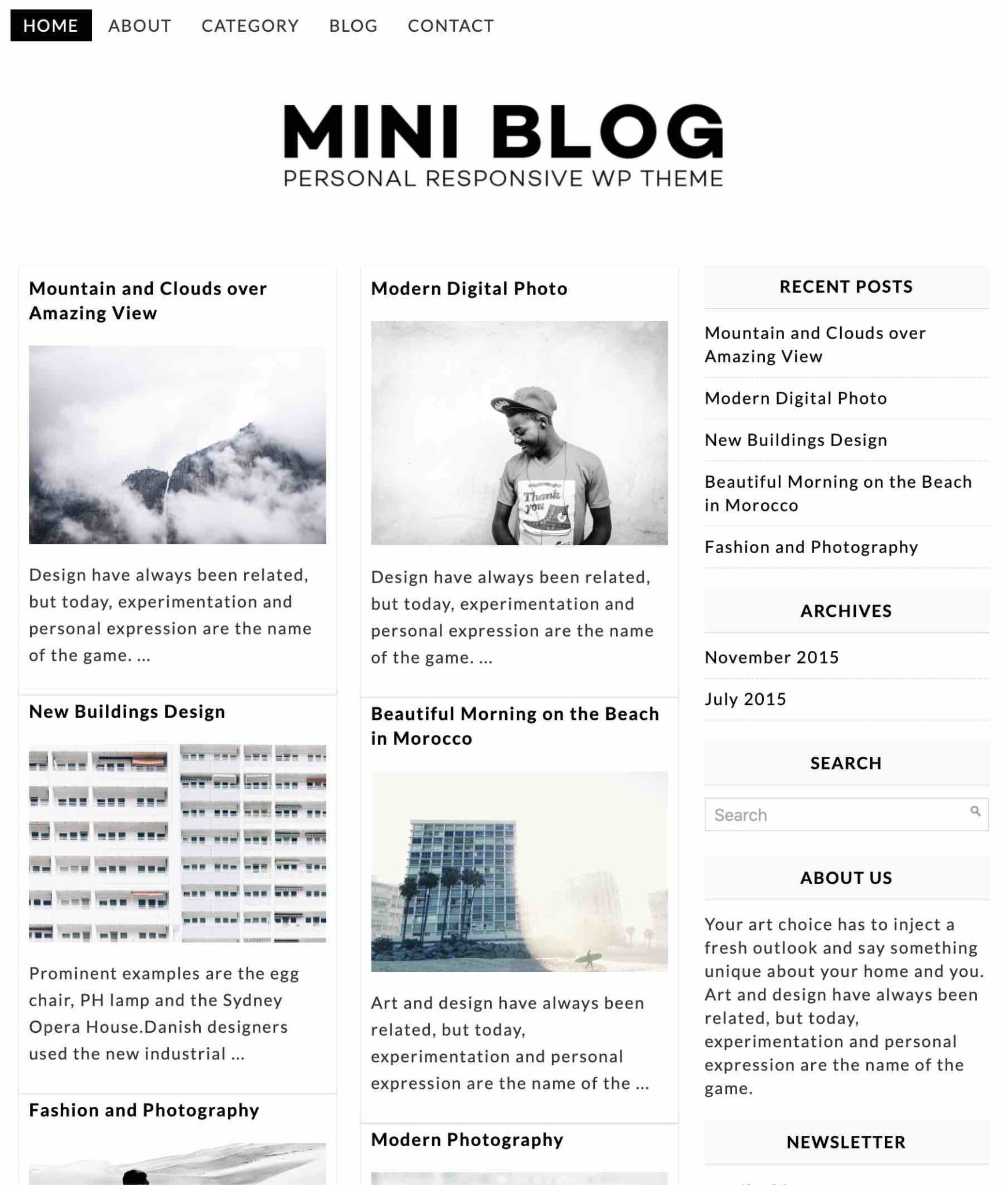 zro network mini blog theme